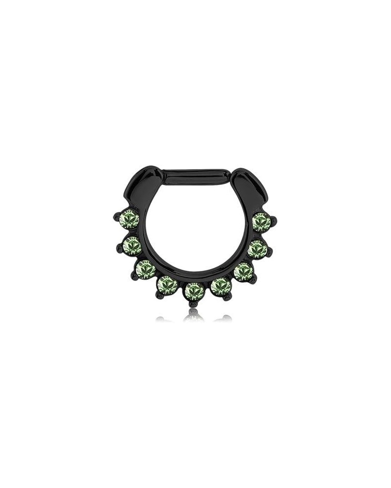 Black-Tone 316L Surgical Steel Septum Clicker Helix Nose Ring Ear Cartilage Green Choose Your Size & Gauge 8mm Diameter - 14 ...