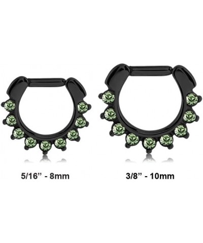 Black-Tone 316L Surgical Steel Septum Clicker Helix Nose Ring Ear Cartilage Green Choose Your Size & Gauge 8mm Diameter - 14 ...