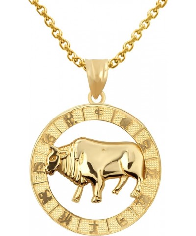 14K Yellow Gold Chinese Zodiac Pendant Necklace Ox 16.0 Inches $136.39 Necklaces