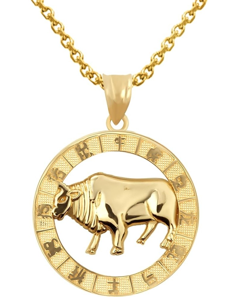 14K Yellow Gold Chinese Zodiac Pendant Necklace Ox 16.0 Inches $136.39 Necklaces