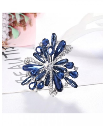 Women's Brooch Pins Fashion Created Crystal Brooches for Wedding Party Christmas Gift Flower-Blue $9.97 Brooches & Pins