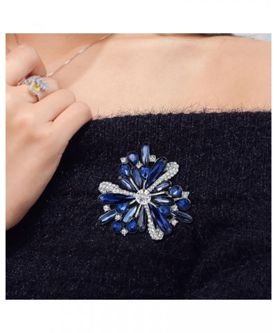 Women's Brooch Pins Fashion Created Crystal Brooches for Wedding Party Christmas Gift Flower-Blue $9.97 Brooches & Pins