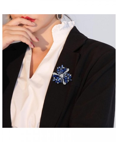 Women's Brooch Pins Fashion Created Crystal Brooches for Wedding Party Christmas Gift Flower-Blue $9.97 Brooches & Pins