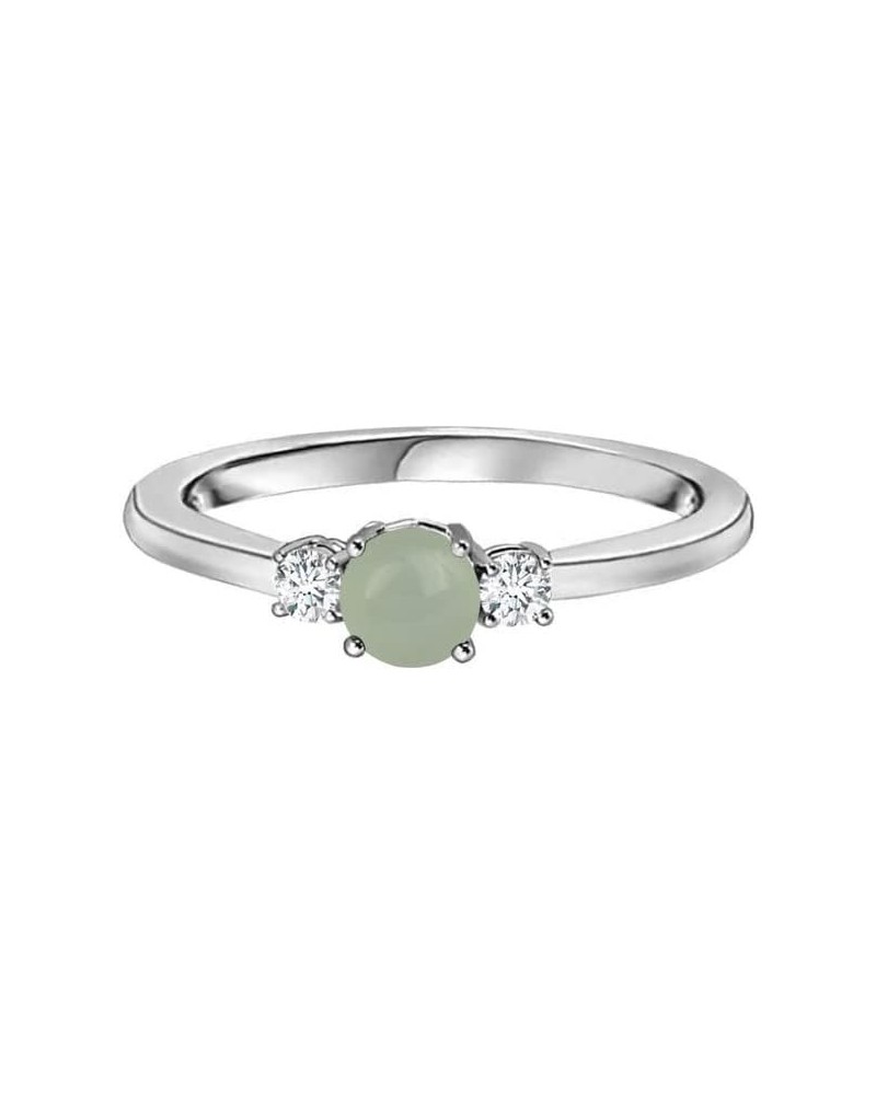 925 Sterling Silver 3 Stone Various Gemstones Women Wedding Ring Gemstone Birthstone Fine Jewelry For Women Gifts For Her Aqu...