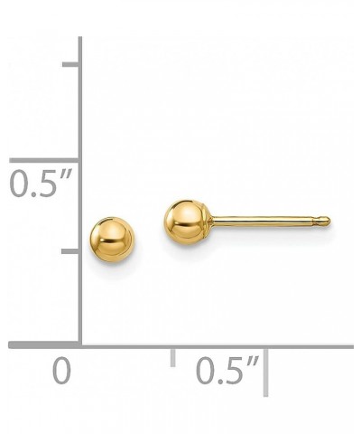 14K White Gold 8mm Ball Stud Earrings 14K Yellow Gold - 3mm - 0.12 inch $45.13 Earrings