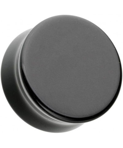 Flat Glass Natural Stone Double Flared Ear Gauge Plug 1" (25mm), Black $9.87 Body Jewelry