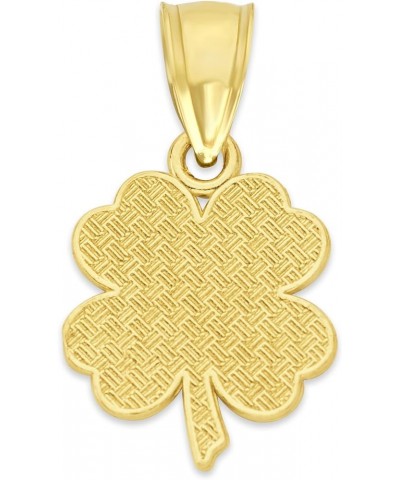 10k or 14k Solid Gold Shamrock Pendant Necklace, Four Leaf Clover Charm, Good Luck Jewelry Gifts for Women 10k Gold No Chain ...