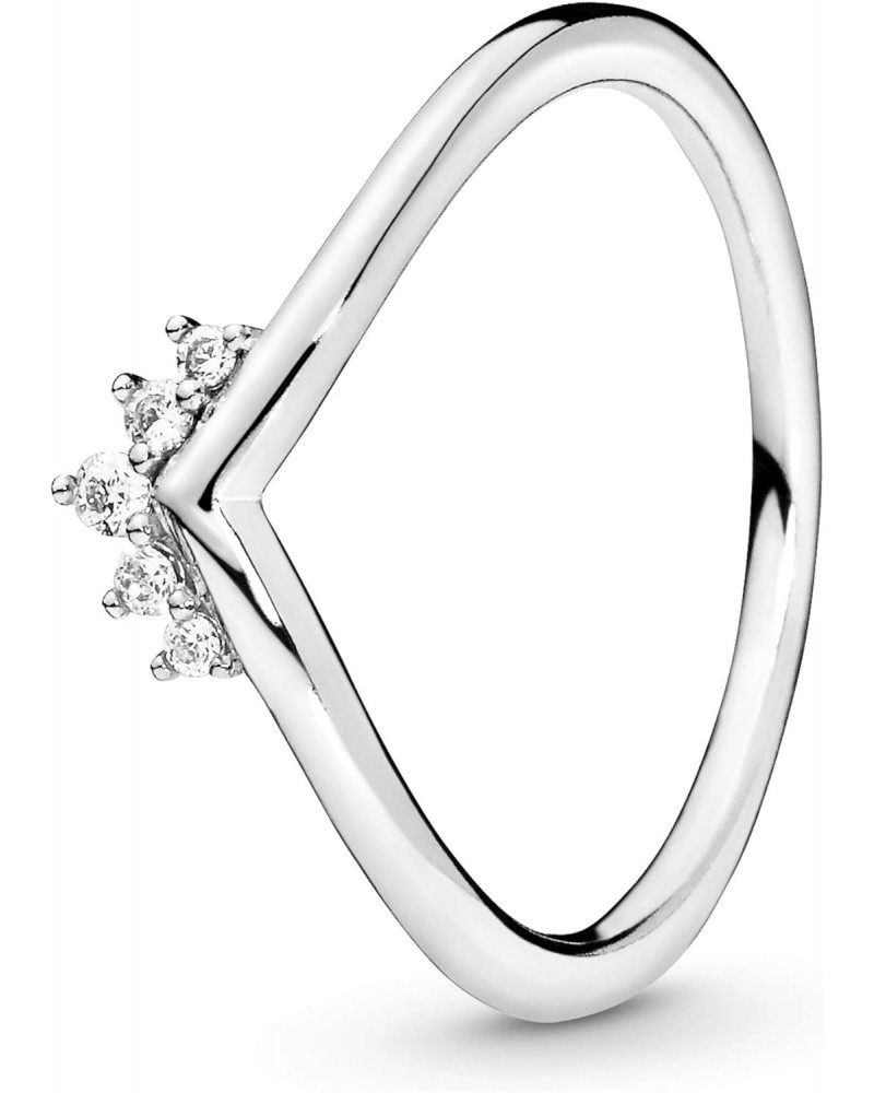 Jewelry Tiara Wishbone Cubic Zirconia Ring in Sterling Silver, Size 4.5 $25.65 Rings