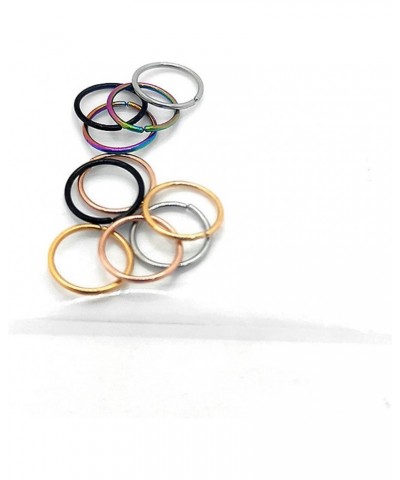 5 Pairs Nose Rings Hoop 20 Gauge Non Piercing Stainless Steel Clip-on Fake Septum Nose Hoop Ring Studs Earrings Piercings for...