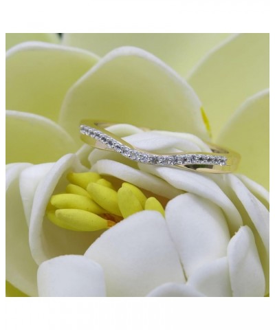 0.11 Carat (ctw) 10K Gold Round Cut White Topaz Ladies Anniversary Wedding Guard Contour Band 7 Yellow Gold $92.47 Rings