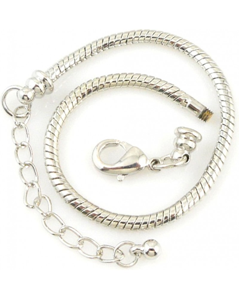 10pcs White Silver Plated Lobster European Style Snake Chain Bracelet fit Charm Beads 6.3 21 CM 10pcs $11.54 Bracelets