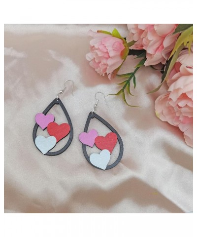 Valentine's Day Earrings Cute Heart Earrings Creative Love Heart Splicing Earrings Pink Love Valentine's Day Jewelry for Wome...