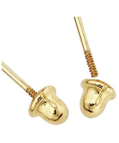 14k Yellow Gold Butterfly Stud Earrings with Screw Back - 2 Different Color Available Pink $32.48 Earrings