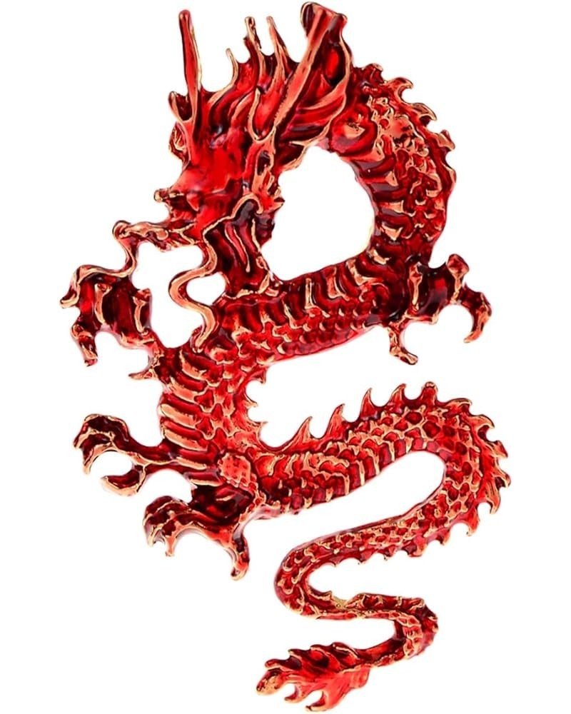 Enamel Flying Dragon Brooches For Women Eanmel Fly Dragon Animal Brooch Pin red $9.87 Brooches & Pins