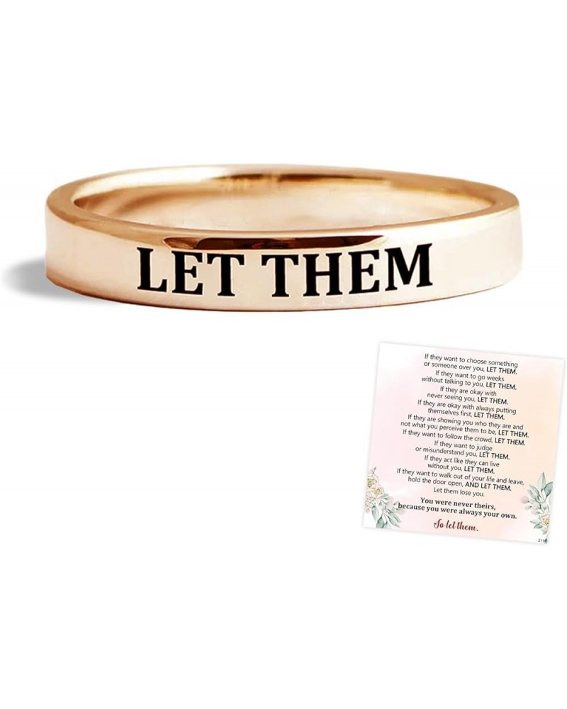 Let Them Ring, Let Them Stainless Steel Engraved Stackable Ring, Inspirational Motivational Friendship Gift Jewelry for Women...