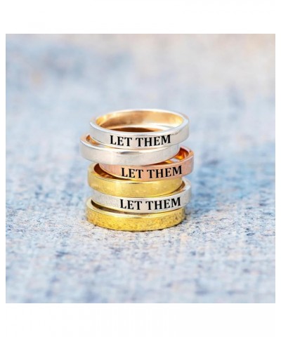 Let Them Ring, Let Them Stainless Steel Engraved Stackable Ring, Inspirational Motivational Friendship Gift Jewelry for Women...