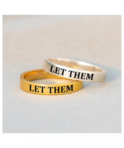 Let Them Ring, Let Them Stainless Steel Engraved Stackable Ring, Inspirational Motivational Friendship Gift Jewelry for Women...