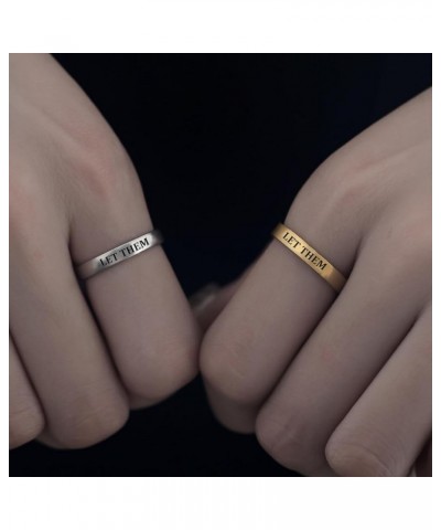 Let Them Ring, Let Them Stainless Steel Engraved Stackable Ring, Inspirational Motivational Friendship Gift Jewelry for Women...