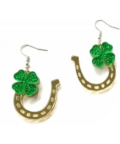 St. Patrick's Day Earrings Acrylic Irish Shamrock Dangle Earrings Green Clover Drop Earrings for Women Girls St Patty's Jewel...