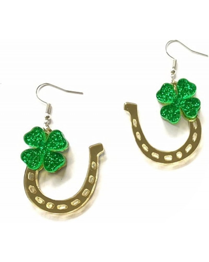 St. Patrick's Day Earrings Acrylic Irish Shamrock Dangle Earrings Green Clover Drop Earrings for Women Girls St Patty's Jewel...