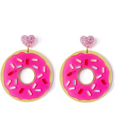 Unique Acrylic Food Cake Drop Dangle Earrings Imitate Ice Cream Resin Sweet Love Heart Donuts Colorful Funny for Women Girls ...