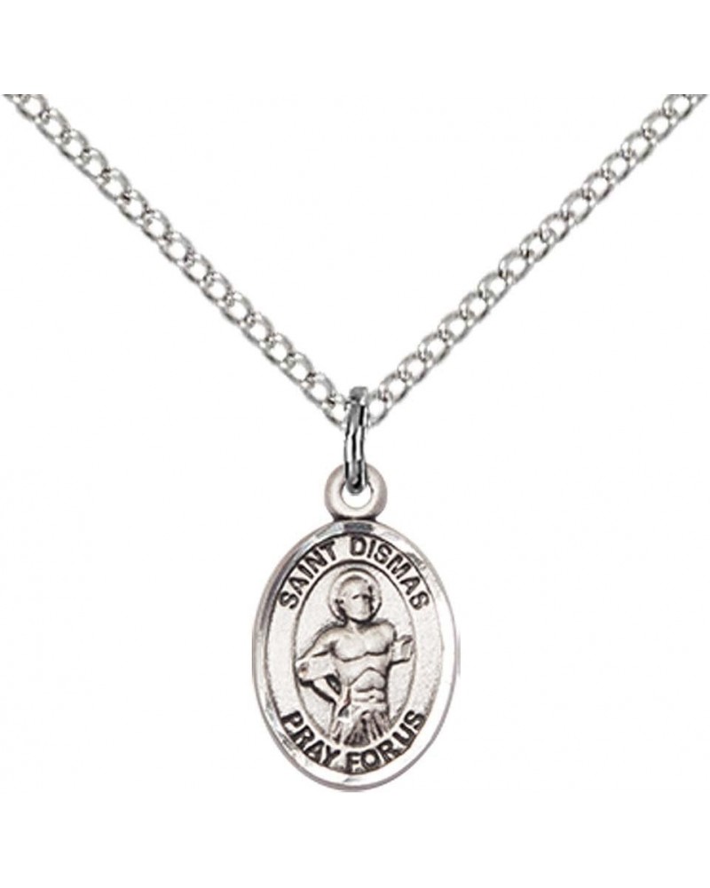 Sterling Silver St. Dismas Pendant with 18" Sterling Silver Lite Curb Chain. Patron Saint of Penitent Criminals $30.80 Necklaces