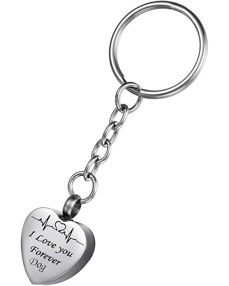 Heartbeat I Love You Forever Family Memorial Keepsake Cremation Jewelry for Ashes Urn Keychain Dog $10.38 Necklaces