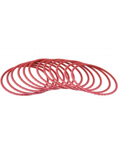 Indian Bangles Set Bollywood Plain Metal Bangle Bracelets Costume Jewelry for Women Pink (Set of 24 Pcs) 2-6 $9.87 Bracelets