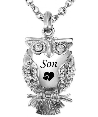 Classic Owl Stainless Steel Ashes Memorial Urn Necklaces Pendant Cremation Keepsake Jewelry with Funnel Filler Kit Son $15.61...