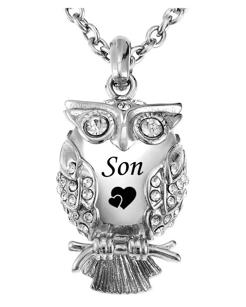 Classic Owl Stainless Steel Ashes Memorial Urn Necklaces Pendant Cremation Keepsake Jewelry with Funnel Filler Kit Son $15.61...