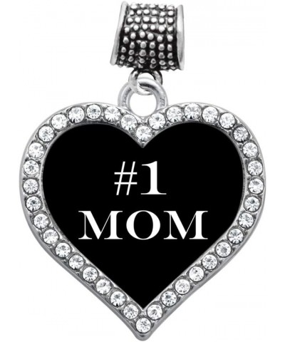 Silver Open Heart Charm for Bracelet with Cubic Zirconia Jewelry 1 Mom $10.99 Bracelets