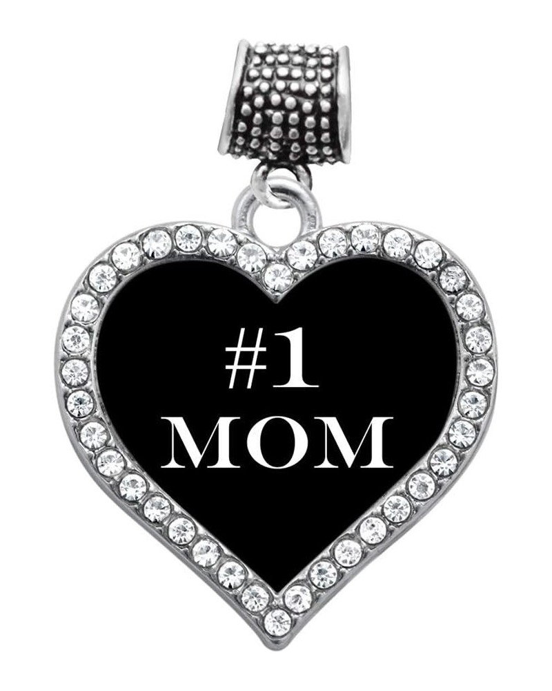 Silver Open Heart Charm for Bracelet with Cubic Zirconia Jewelry 1 Mom $10.99 Bracelets