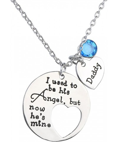 I Used to Be His/Her Angel Now He's/She's Mine Daddy/Mommy Crysal Memorial Necklace,in Memory of Loved One Daddy/Mommy I Used...