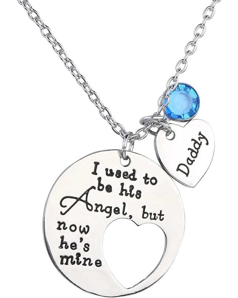 I Used to Be His/Her Angel Now He's/She's Mine Daddy/Mommy Crysal Memorial Necklace,in Memory of Loved One Daddy/Mommy I Used...