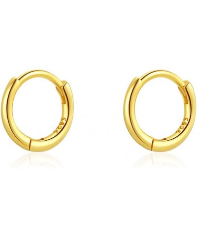 6mm 7mm 8mm 9mm 10mm 11mm 13mm 15mm Huggie Hoop Earrings 925 Sterling Silver 18k Gold Plated 1.3mm Thin Cartilage Hinged Tiny...