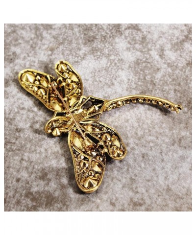 Hsakess Artificial Crystal Rhinestone Dragonfly Brooch Pin Animals Pin Gift for Women Outfits Decoration,Pink, 9.1*7.5cm Brow...