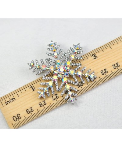 Crystal Winter Snowflake Brooch pins for Women AB Snowflake $10.00 Brooches & Pins