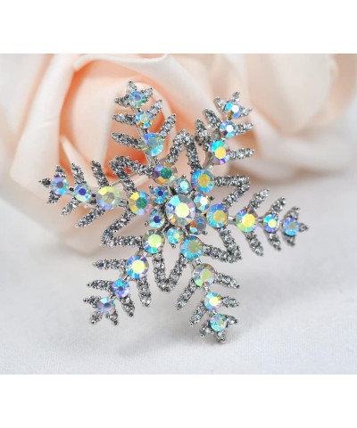 Crystal Winter Snowflake Brooch pins for Women AB Snowflake $10.00 Brooches & Pins