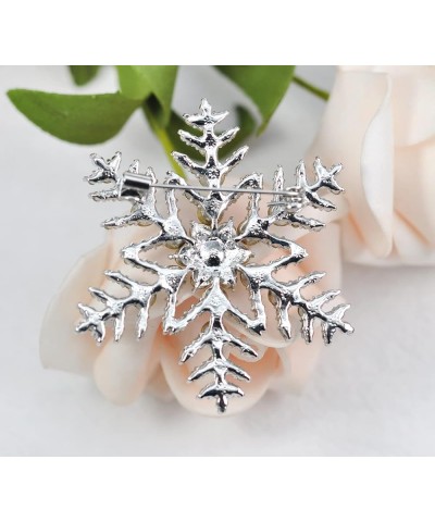 Crystal Winter Snowflake Brooch pins for Women AB Snowflake $10.00 Brooches & Pins