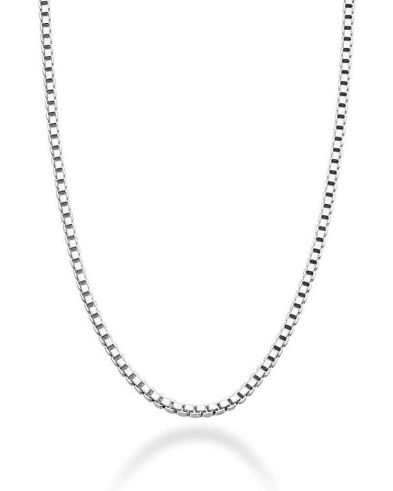 Solid 925 Sterling Silver Italian 1mm Box Chain Necklace for Women, Made in Italy Length 22 Inches $10.68 Necklaces