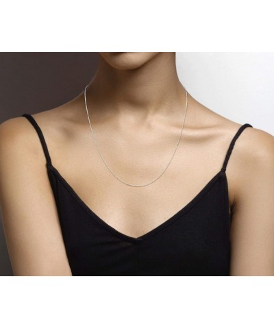 Solid 925 Sterling Silver Italian 1mm Box Chain Necklace for Women, Made in Italy Length 22 Inches $10.68 Necklaces