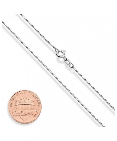 Solid 925 Sterling Silver Italian 1mm Box Chain Necklace for Women, Made in Italy Length 22 Inches $10.68 Necklaces