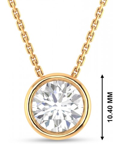 2.50 to 3.50 CT. T.W. Round Cut Bezel Set Solitaire Diamond Pendant Necklace Solid 14K White/Yellow/Rose Gold Plated 925 Ster...