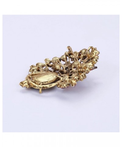 Vintage Wedding Bridal Big Crystal Rhinestone Brooch Pin Banquet Jewelry Gold Tone Brown $9.35 Brooches & Pins