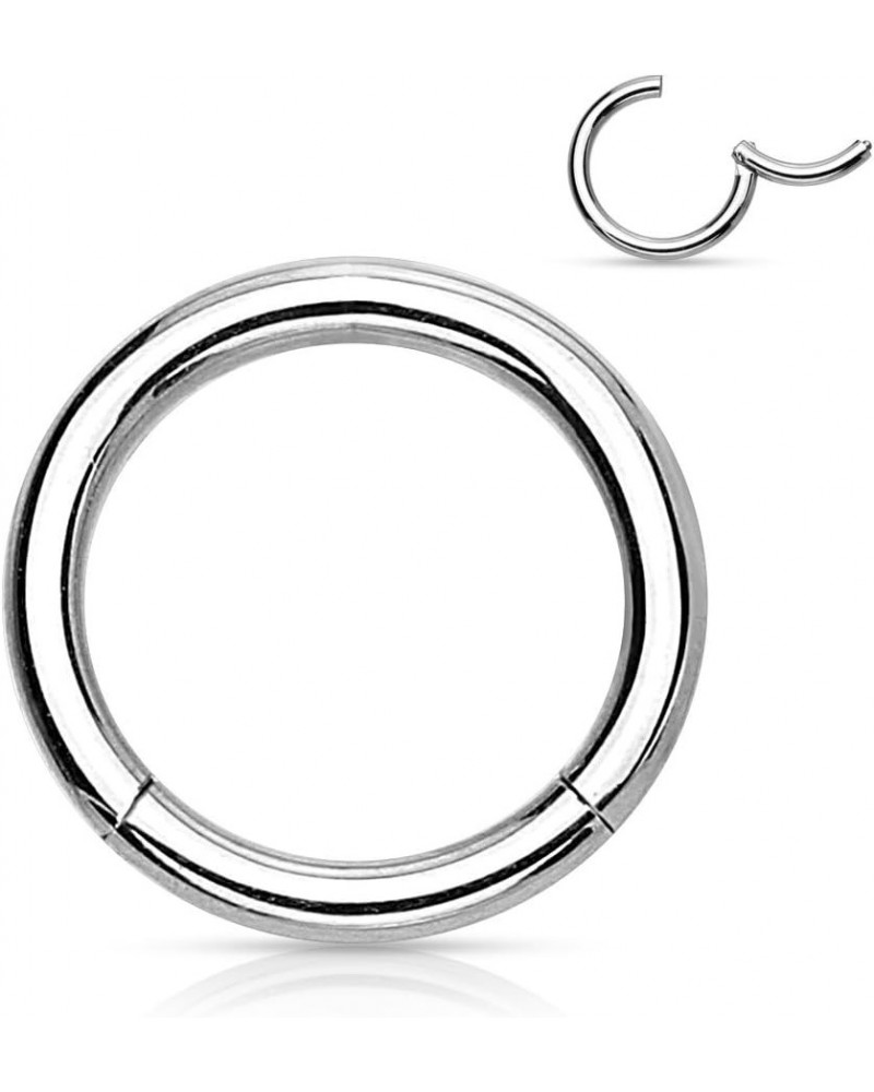 Pair of 316L Surgical Steel Hinged Segment WildKlass Rings 12g 12mm Silver $6.06 Body Jewelry