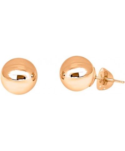 14K Solid Yellow and Rose Gold Ball Earring/Stud Earrings (3MM - 7MM) For Women with Secure Push Back 7MM Rose Gold $24.50 Ea...