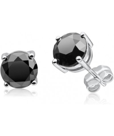 1/2-10 Carat Total Weight Black Diamond Stud Earrings Platinum 4.01 carats $88.31 Earrings