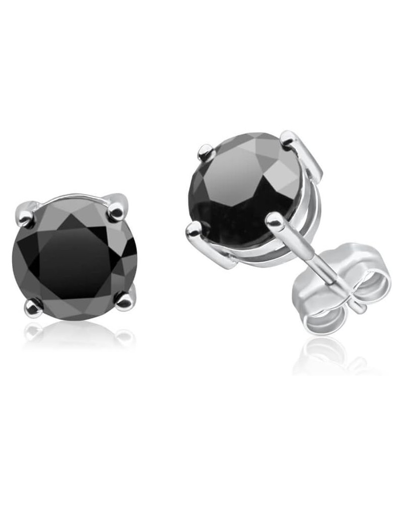 1/2-10 Carat Total Weight Black Diamond Stud Earrings Platinum 4.01 carats $88.31 Earrings