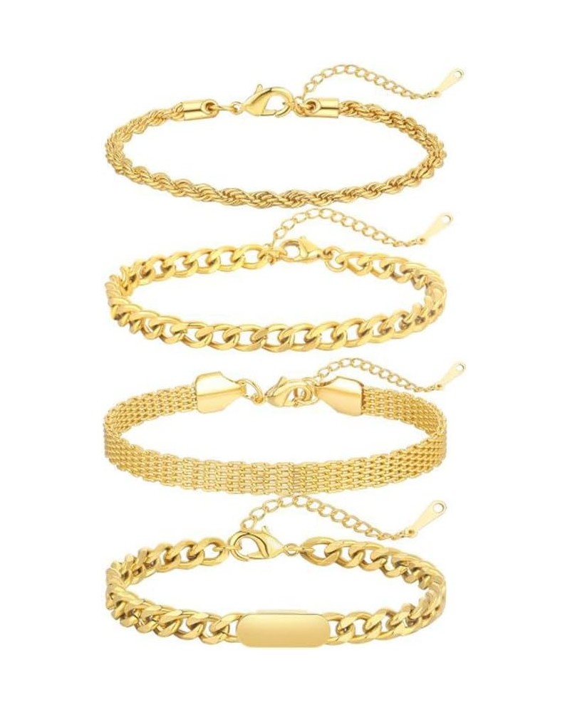 Gold Bracelets Stack for Women 14K Real Gold Plated Gold Bracelet Set Layered Chunky Trendy Dainty Chain Link Fashion Jewelry...