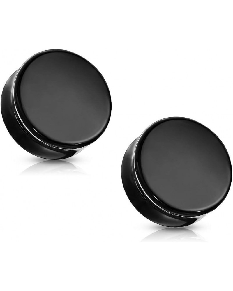 Natural Black Obsidian Stone Double Flared Plug Gauges, Sold as a Pair 12mm (1/2") $11.36 Body Jewelry